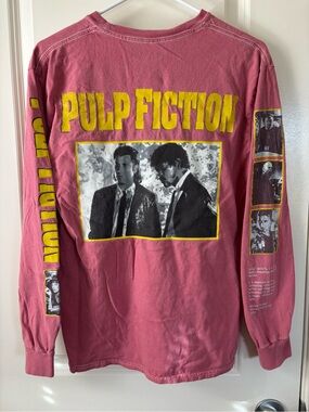 Pulp Fiction Official Graphic Long Sleeve Tee Shirt • Pink Ripple
